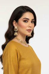 Zari Peach Wool 2PC Mustard